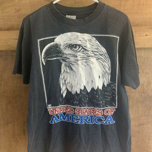 Delta Cotton United States of American Eagle T Shirt Size Made USA Single Stitch